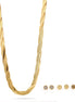 Gold-Tone Metal Earrings And Adjustable Lobster Claw Closure Necklaces