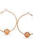 Rose Gold-Tone Metal Ball Hooo Earrings