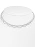 Silver-Tone Metal Crystal Adjustable Lobster Claw Closure Choker Necklaes