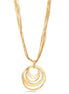 Gold-Tone Metal Circle Pendant Adjustable Lobster Clasp Layered Necklaces