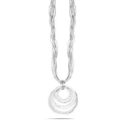 CIRCLE 2"INCHES PENDANT LAYERED NECKLACES #SC15407