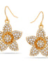 Gold-Tone Metal Flower Crystal Drop Earrings