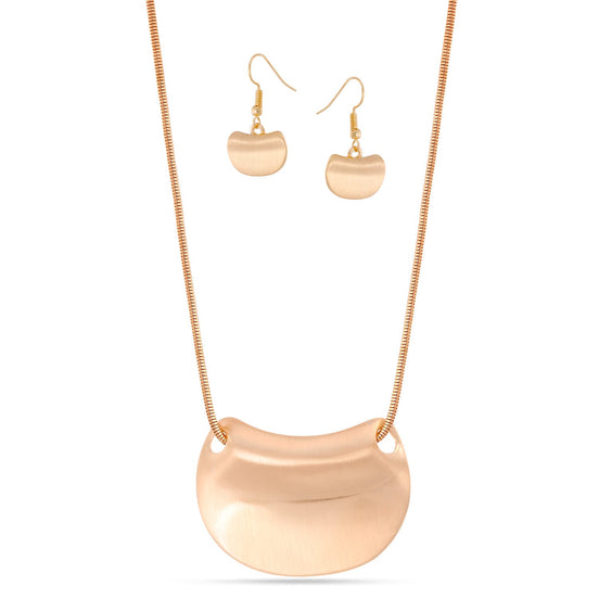 ROSE GOLD NECKLACE AND EARRINGS SET #SWR-CP5574RG (LE3)