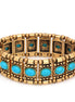 Gold-Tone Metal Turquoise Stretch Bracelets