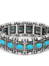 Silver-Tone Metal Turquoise Stretch Bracelets