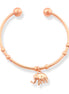 Rose Gold-Tone Metal Elephant Charm Bracelet