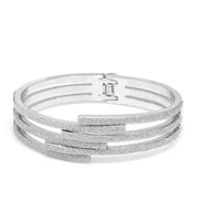 Rhodium glitter Oval hinge bracelet#SA-YS-104259RS(KA-B6)