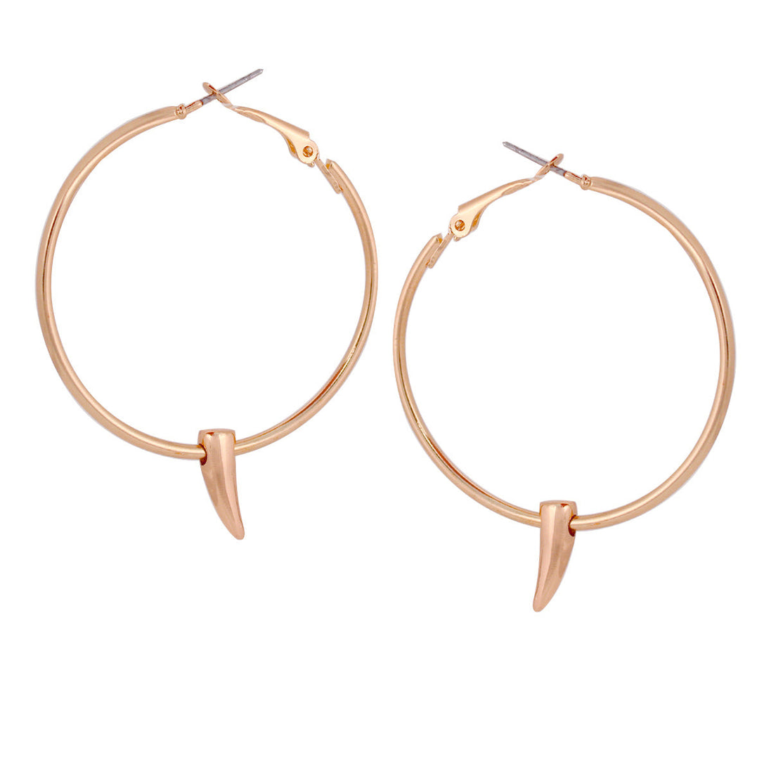 Rose Gold-Tone Metal Round Stud Earrings