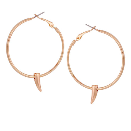 Rose Gold-Tone Metal Round Stud Earrings