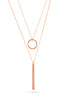 Rose Gold-Tone Metal Set Of 2 Adjustable Lobster Clasp Choker Necklaces