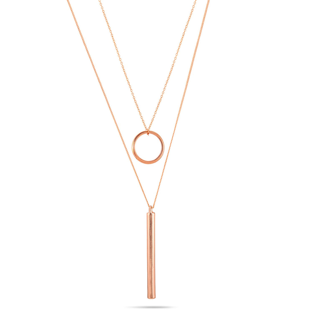 Rose Gold-Tone Metal Set Of 2 Adjustable Lobster Clasp Choker Necklaces