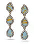 GOLD CRYSTAL TURQUOISE TEARDROP STUD  EARRING #SWKK-3364 G TRQ (GA8)