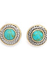 High quality Two Tone Round Turquoise Post Earrings