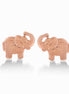Rose Gold-Tone Metal Elephant Stud Earrings