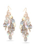 Gold-Tone Metal Mother Of Perl Teardop Earrings
