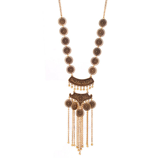 Gold-Tone Metal Adjustable Lobster Clasp Tassel Necklaces