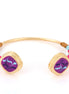 Gold-Tone Metal Purple Epoxy Bangle