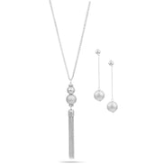 Gold tassel long necklace and earrings set#SQ6708(Q6)