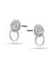 Silver-Tone Metal Crystal Stud Earrings