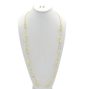 GOLD CRYSTAL WIRE MESH NET TUBE COLLECTION NECKLACE INSIDE CRYSTAL WIRE MESH EARRINGS AND NECKLACE #SWKK-8149 GLD (TG18)