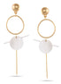 Gold-Tone Metal Mother Of Pearl Drop Earrings