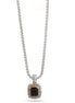 Two Tone Filigree Black Crystal Pendant Adjustable Length Rope Chain Necklace