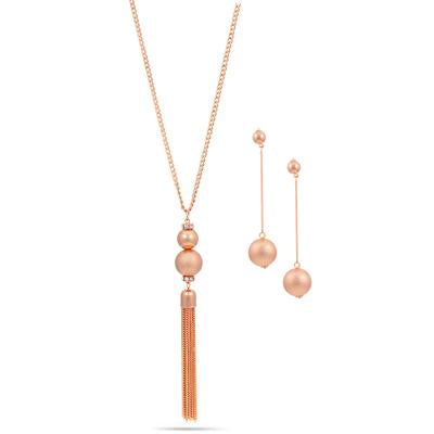 Gold tassel long necklace and earrings set#SQ6708(Q6)