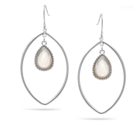 Silver Mother Of Pearl Teardrop Earrings