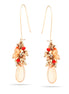 Gold-Tone Metal Peach And Coral Drop Earrings