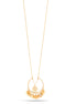 Gold-Tone Metal Round Multi Charms Prndant Adjustable Lobster Claw Closure Necklaces