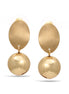 Gold Tone Brushed And Shiny Ball Post Earrings