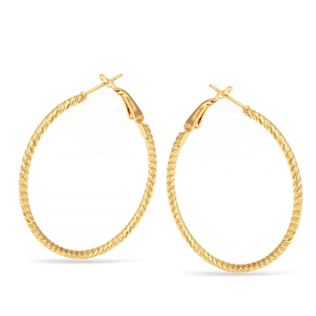 Diamond Cut Gold Hoop Earrings