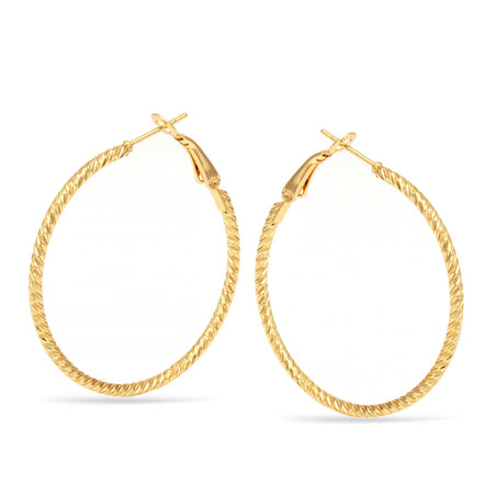 Diamond Cut Gold Hoop Earrings