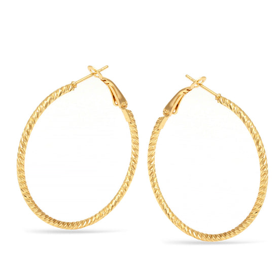 Diamond Cut Gold Hoop Earrings