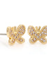 Gold Butterfly Crystal Earrings