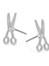 Rhodium Scissors Post Earrings