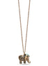 Oxidized Gold Turquoise And Pink Enamel Crystal Elephant Pendant Chain Necklaces