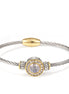 TWO TONE CLEAR CRYSTAL CLASSIC CABLE BRACELET 62994BR-CLR (FG20)