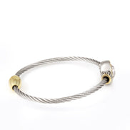 TWO TONE CLEAR CRYSTAL CLASSIC CABLE BRACELET 62994BR-CLR (FG20)