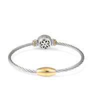 TWO TONE CLEAR CRYSTAL CLASSIC CABLE BRACELET 62994BR-CLR (FG20)