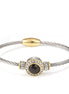TWO TONE JET CRYSTAL CLASSIC CABLE BRACELET 62994BR-JET (FH20)