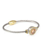 TWO TONE CHAMPAGNE CRYSTAL CLASSIC CABLE BRACELET62994BR-CHM (FG20)