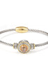 TWO TONE CHAMPAGNE CRYSTAL CLASSIC CABLE BRACELET62994BR-CHM (FG20)