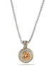 TWO TONE CHAMPAGNE AND CRYSTAL ROUND PENDANT NECKLACE 62994EH-CHM(FC19)