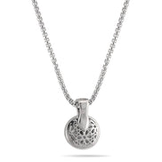 TWO TONE JET CRYSTAL ROUND PENDANT NECKLACE 62994EH-JET(FC19)
