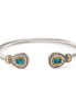 TWO TONE AQUA CRYSTAL CLASSIC CABLE BRACELET# 73024BR-AQ(FF1)