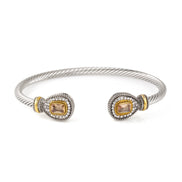 TWO TONE CHAMPAGNE CRYSTAL CLASSIC CABLE BRACELET # 73024BR-CHAM(FE2)