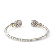 TWO TONE CHAMPAGNE CRYSTAL CLASSIC CABLE BRACELET # 73024BR-CHAM(FE2)