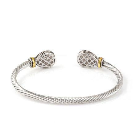 TWO TONE CHAMPAGNE CRYSTAL CLASSIC CABLE BRACELET # 73024BR-CHAM(FE2)
