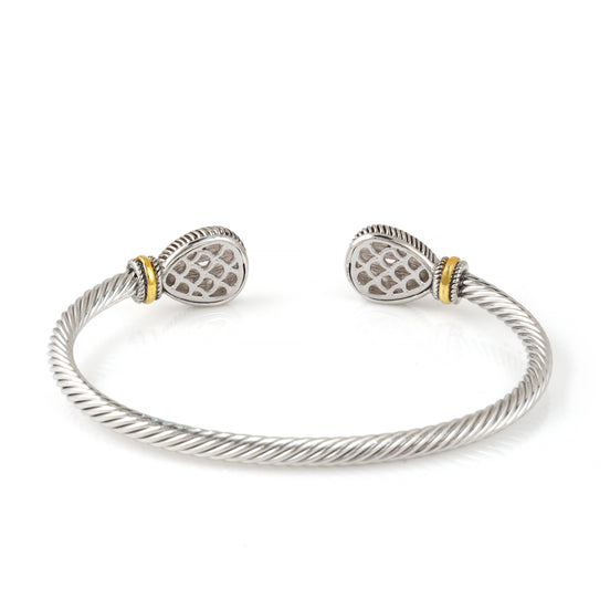 TWO TONE CHAMPAGNE CRYSTAL CLASSIC CABLE BRACELET # 73024BR-CHAM(FE2)
